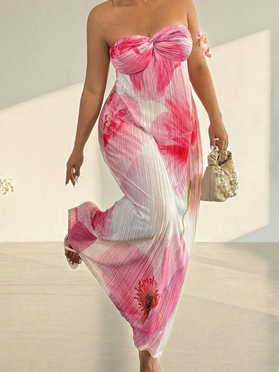 Dresses & Skirts - Multicolor Boho Women's Plus Size Elegant Vacation Tie Dye Maxi Dress